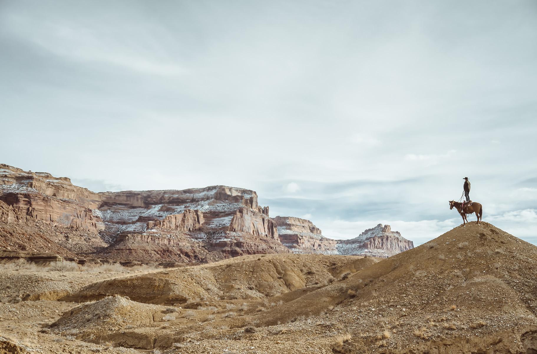 Dylan Gordon Landscape Photograph - Standing Cowboy