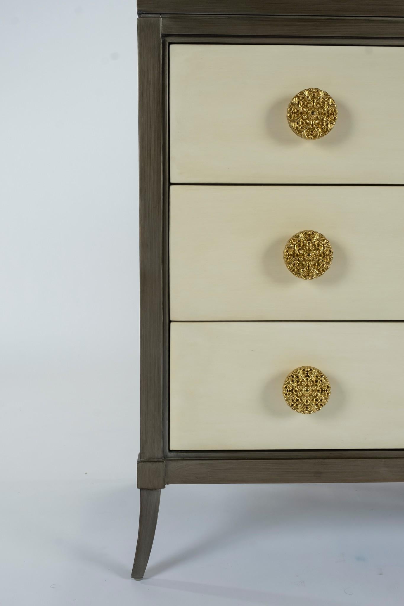 Modern Dylan Grey and Cream Chest of Drawers