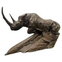 Dylan Lewis Bronze Charging Black Rhino Maquette