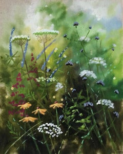 Summer Garden Study II by Dylan Lloyd, Botanical painting, original oil painting