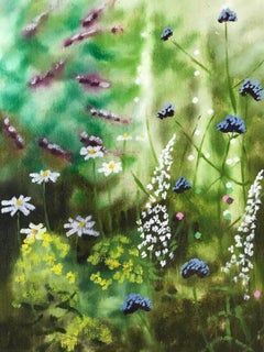 Étude de jardin d'été VI de Dylan Lloyd, art botanique, peinture originale