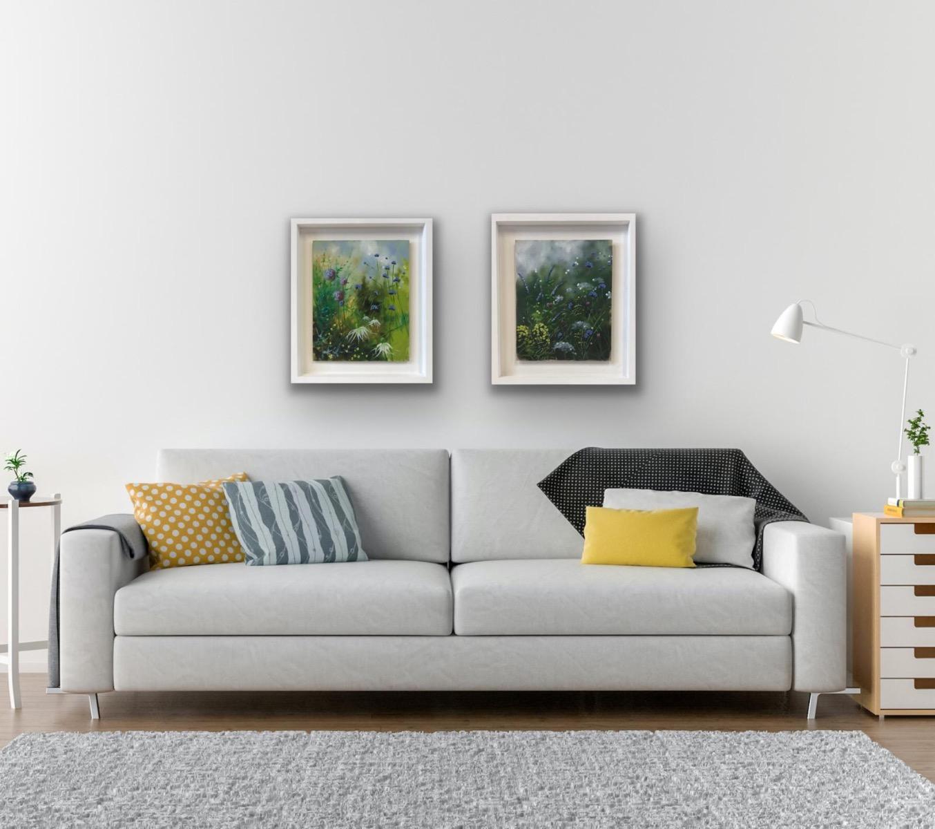 Un dittico di fiori di Dylan Lloyd con bellissime tonalità di blu, malva, giallo, bianco e verde.

INFORMAZIONI AGGIUNTIVE:
Pittura ad olio originale di Dylan Lloyd
Pittura a olio su tavola

Dimensioni complete dell'opera incorniciata: 70 H. x 80 L.
