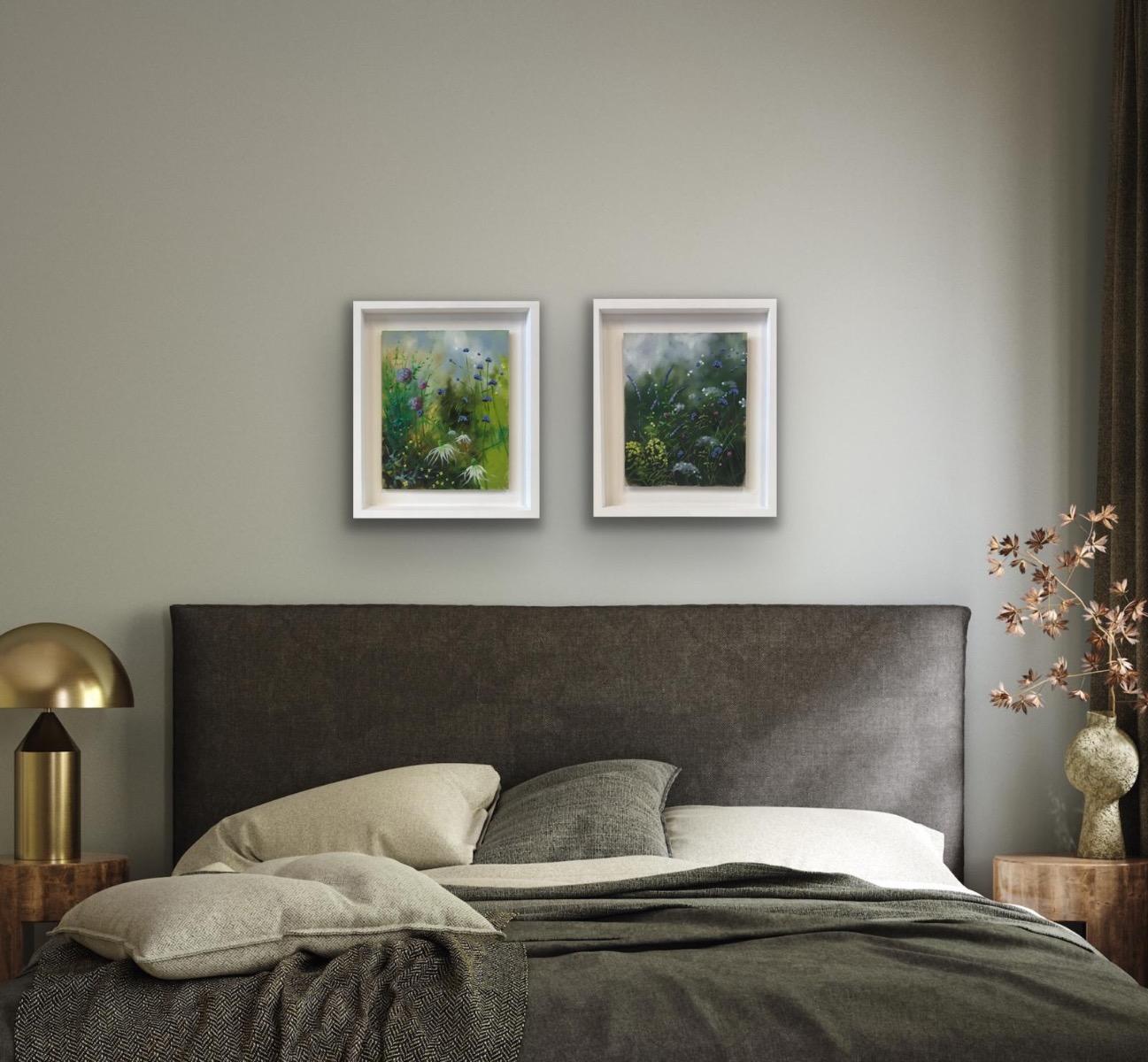 Dittico di fiori, Pittura originale, Paesaggio, Nature, Fiori in vendita 1