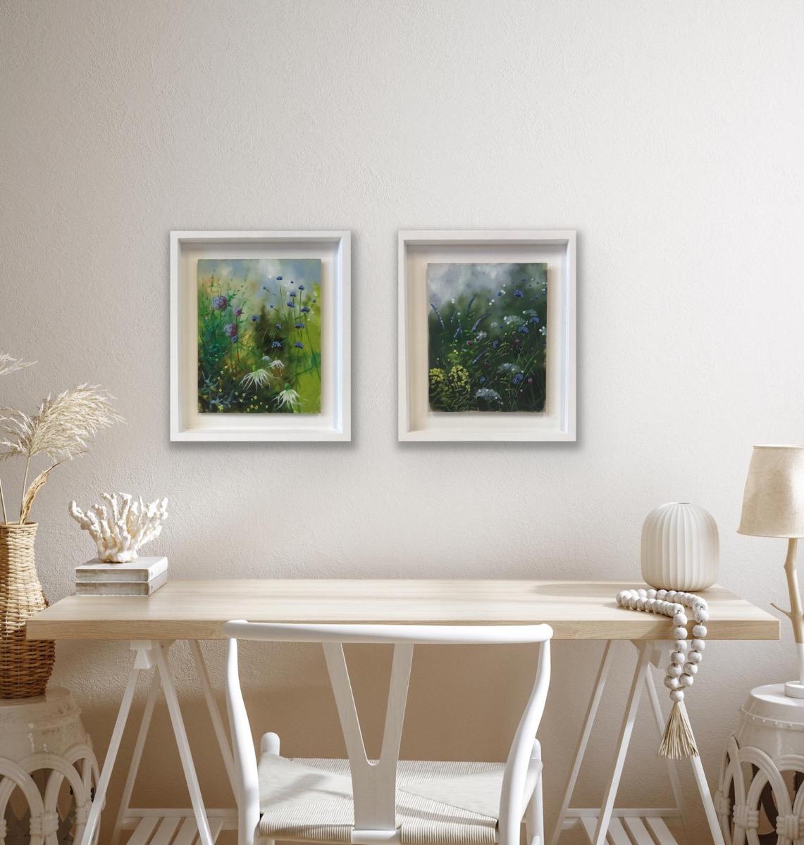Dittico di fiori, Pittura originale, Paesaggio, Nature, Fiori in vendita 2
