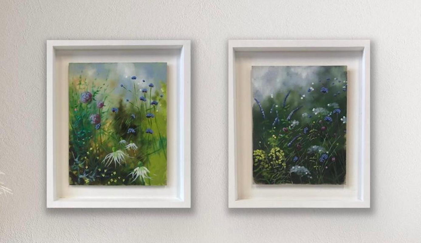 Dittico di fiori, Pittura originale, Paesaggio, Nature, Fiori in vendita 4