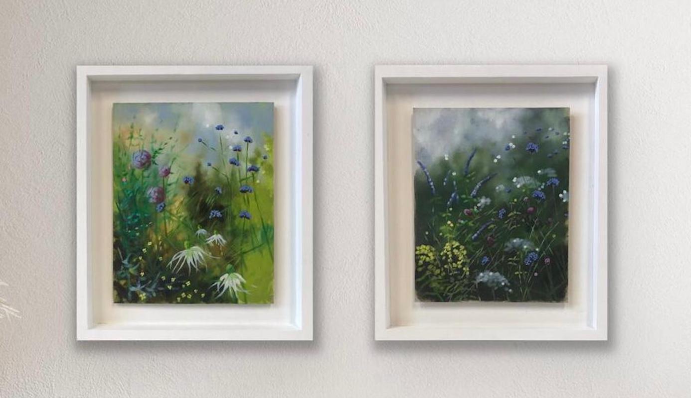 Diptych of Flowers, Original painting, Landscape, Nature, Flowers 