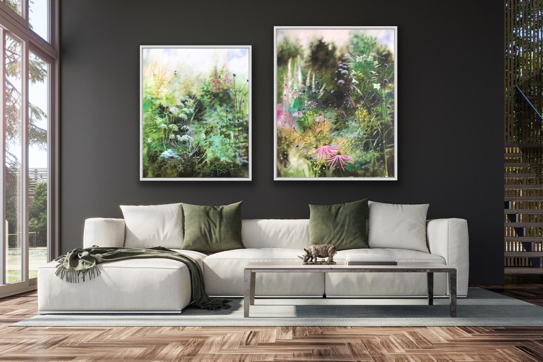 Diptych of Garden Edge and Height of summer III, Original painting, Landscape For Sale 9
