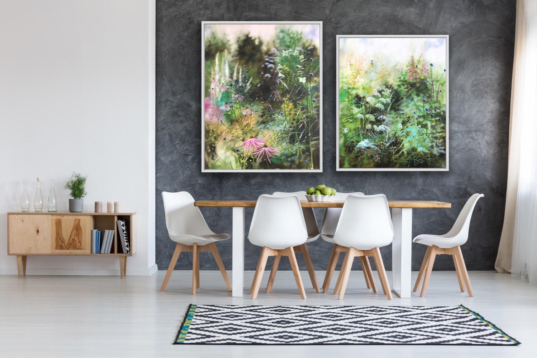Diptych of Garden Edge and Height of summer III, Original painting, Landscape For Sale 13