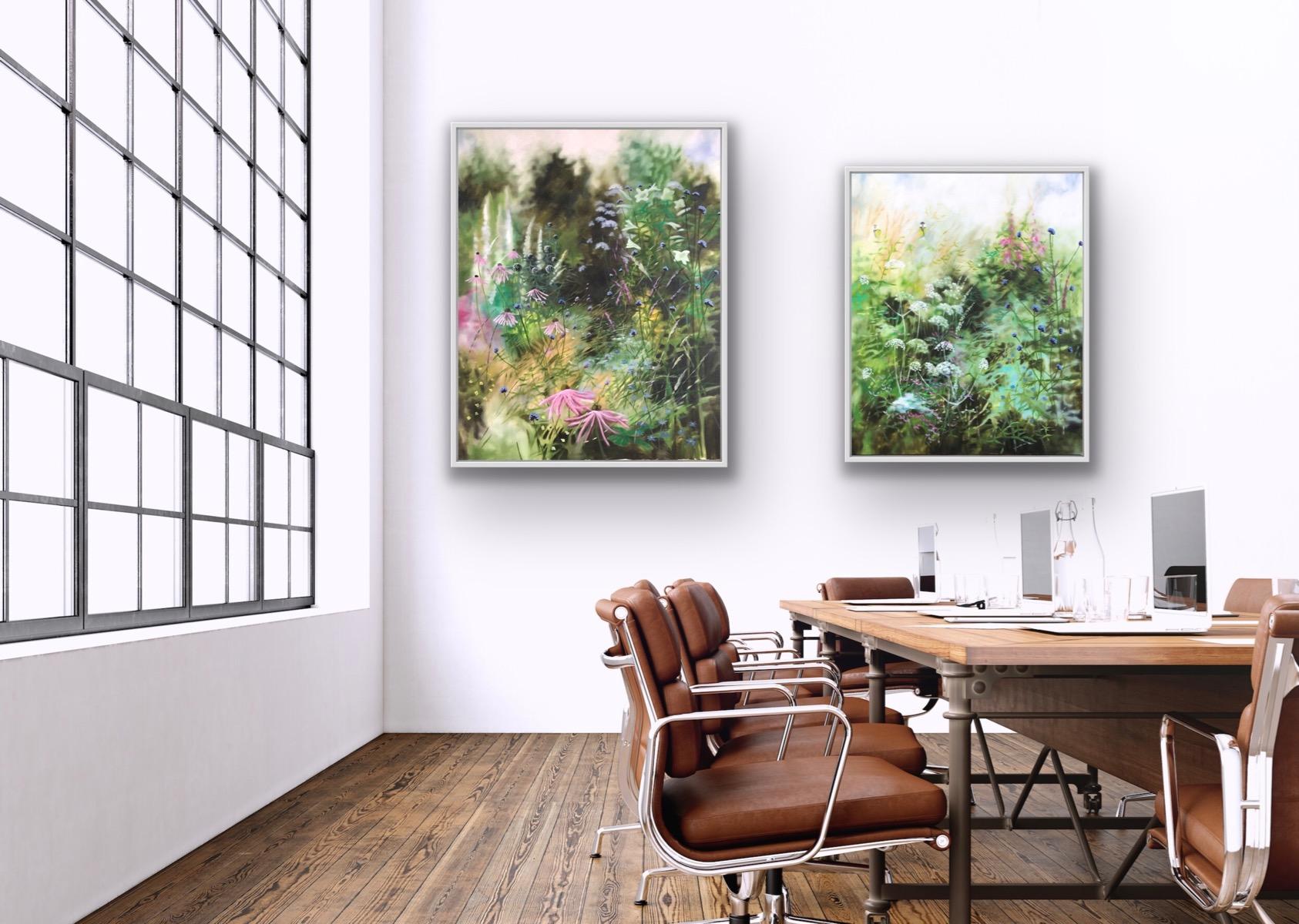 Diptych of Garden Edge and Height of summer III, Original painting, Landscape For Sale 14