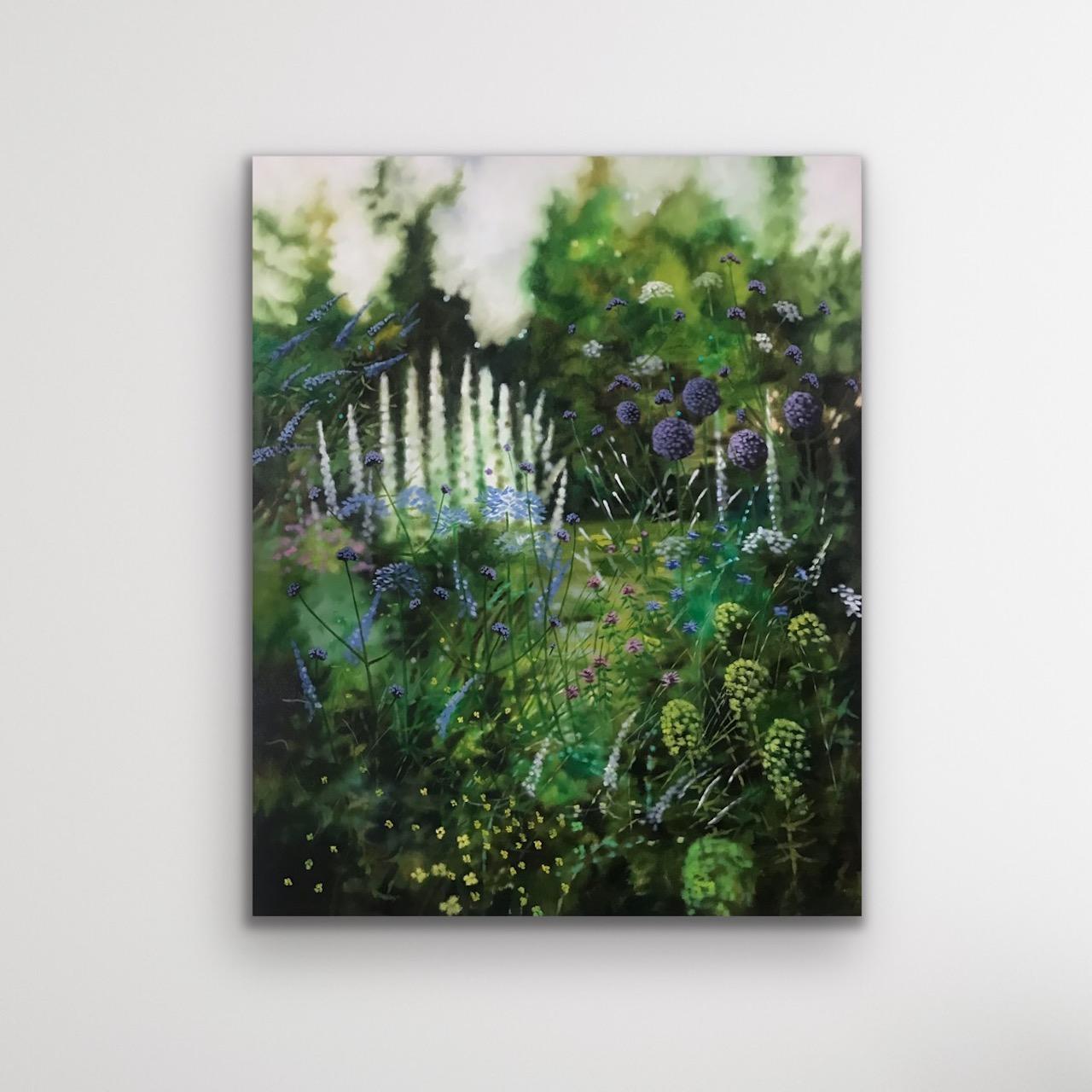 Dorset Sommergarten, Gartenkunst der Hortkultur, Original-realistisches Blumengemälde (Realismus), Painting, von Dylan Lloyd