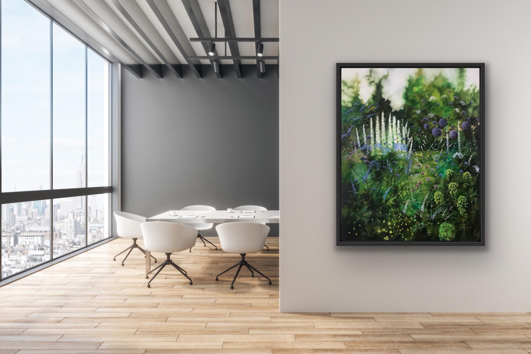 Dorset Summer Garden by Dylan Lloyd is an original painting. The scene overlooks a beautiful budding garden in the summertime.

ADDITIONAL INFORMATION:
Oil Paint on Canvas
100 H x 80.5 W x 4 D cm (39.37 x 31.69 x 1.57 in)
Sold unframed

Image size: