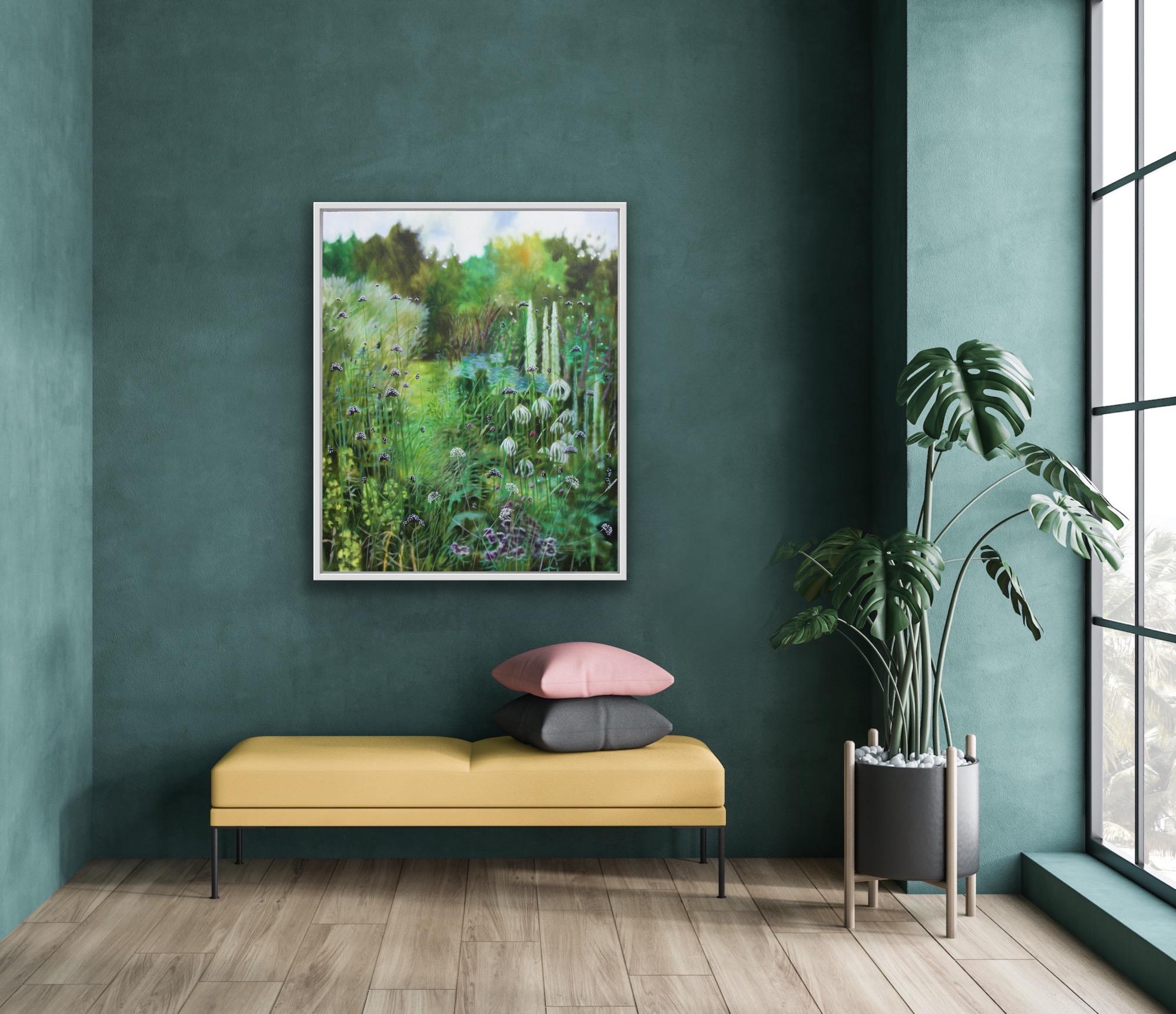 Dorset Summer Garden VIII, Original painting, Nature, Floral, Botanical, Green For Sale 5
