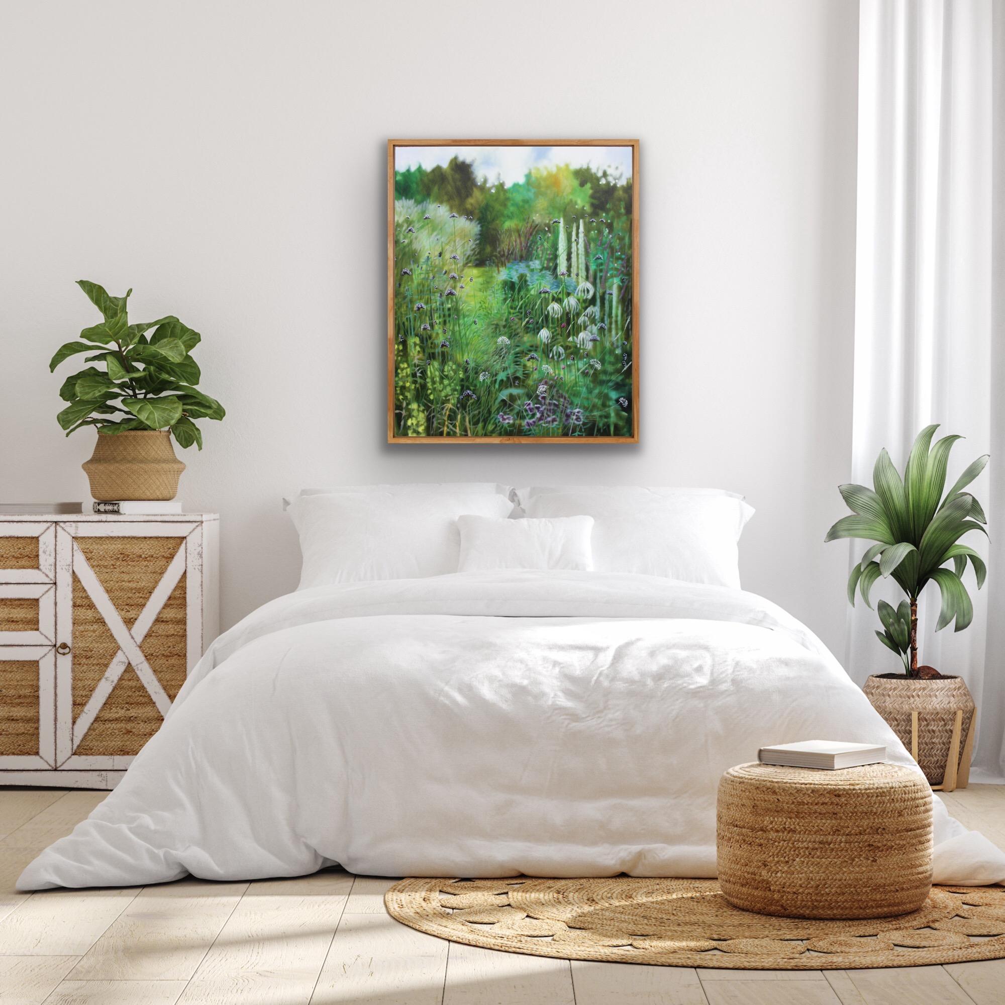 Dorset Summer Garden VIII, Original painting, Nature, Floral, Botanical, Green For Sale 7