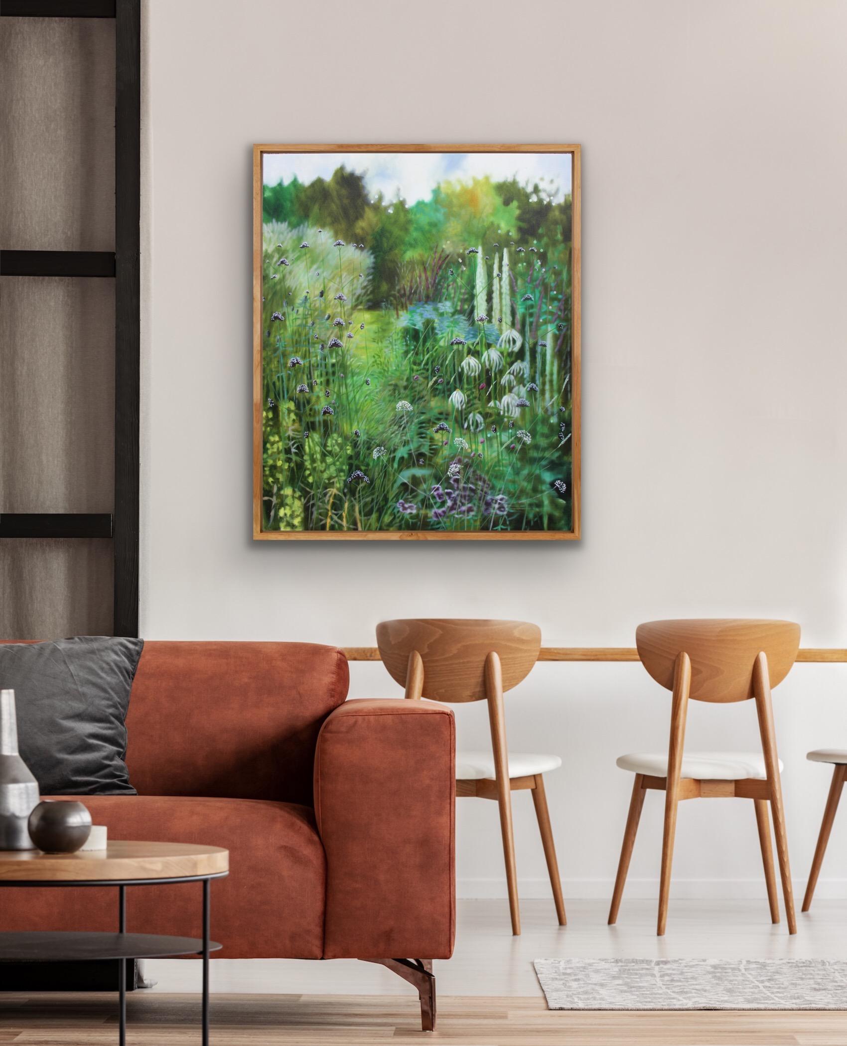 Dorset Summer Garden VIII, Original painting, Nature, Floral, Botanical, Green - Painting by Dylan Lloyd
