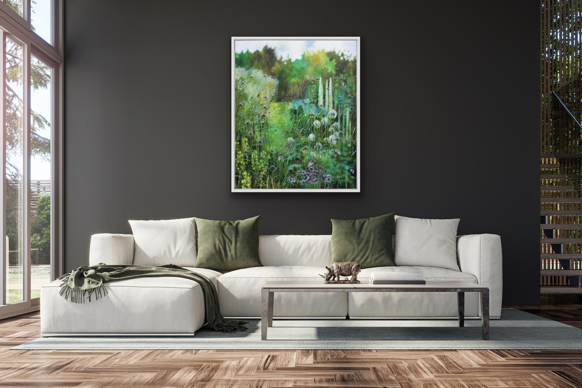 Dorset Summer Garden VIII, Original painting, Nature, Floral, Botanical, Green For Sale 1