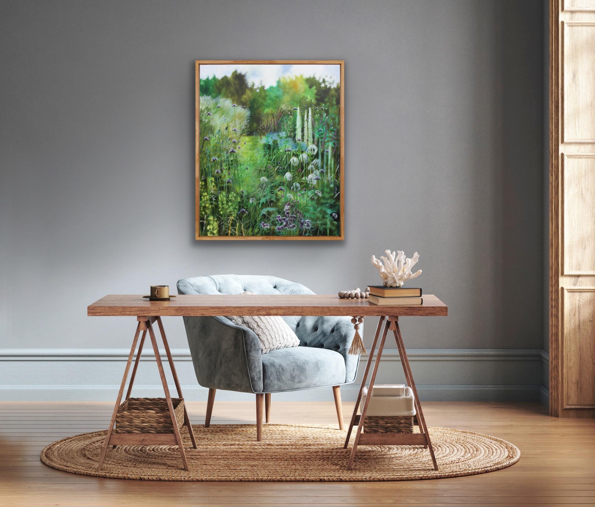 Dorset Summer Garden VIII, Original painting, Nature, Floral, Botanical, Green For Sale 3