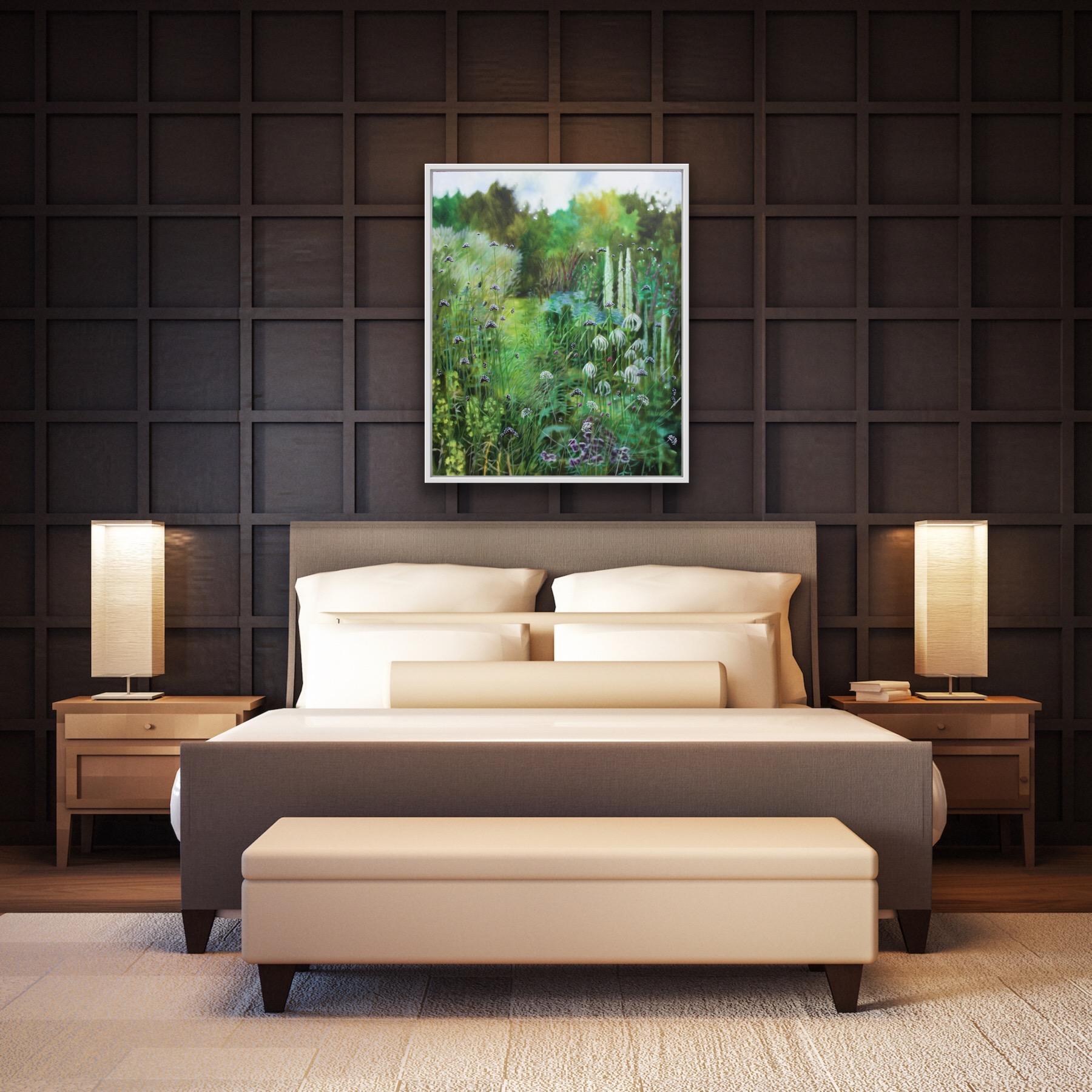 Dorset Summer Garden VIII, Original painting, Nature, Floral, Botanical, Green For Sale 4