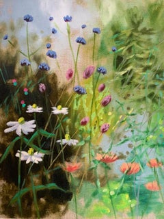 Dylan Lloyd, Gartenstudie XII, Blumenkunstwerk, Landschaftsgemälde, Blumenkunst