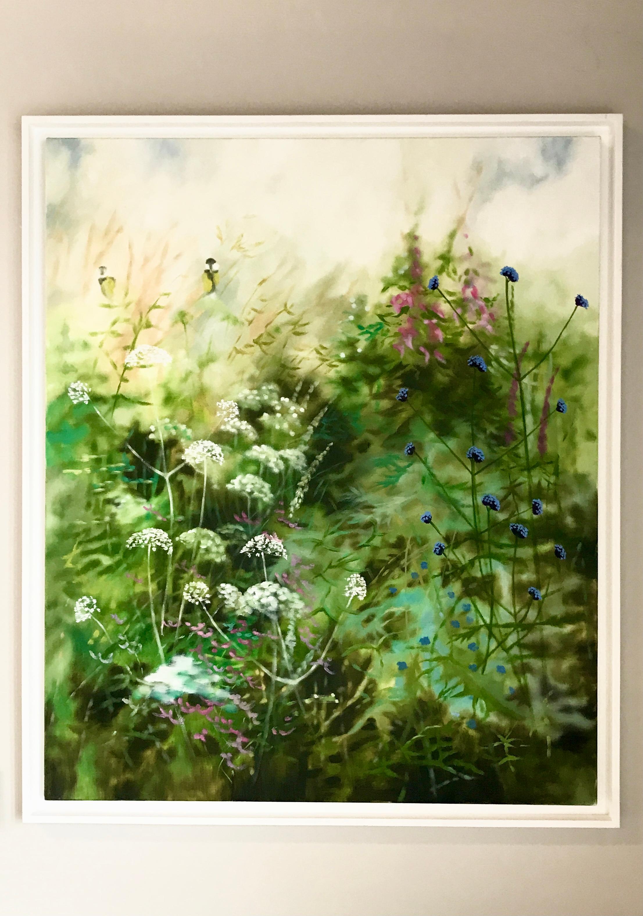 Garden Edge, Original painting, Floral art, Botanical, Oil on Canvas, Nature art For Sale 1