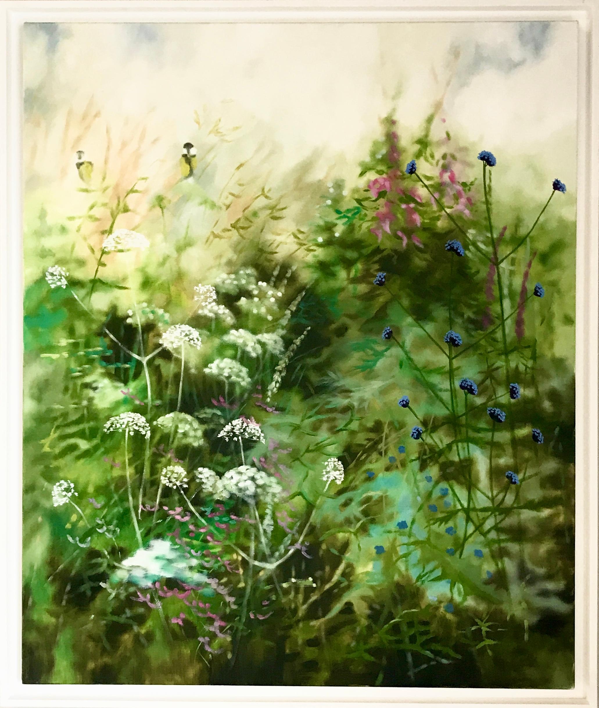 Garden Edge, Original painting, Floral art, Botanical, Oil on Canvas, Nature art For Sale 11