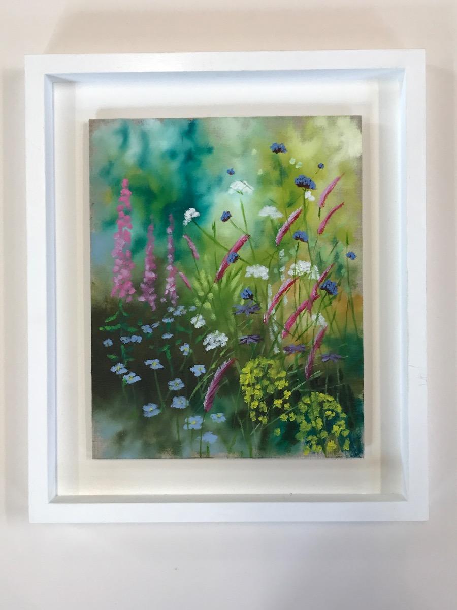 Garden Study II, original painting, contemporary, floral painting - Gray Landscape Painting by Dylan Lloyd