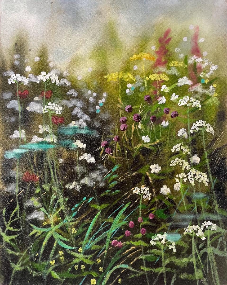 „Gartenstudie XX“, Originalgemälde, zeitgenössische Malerei, Natur