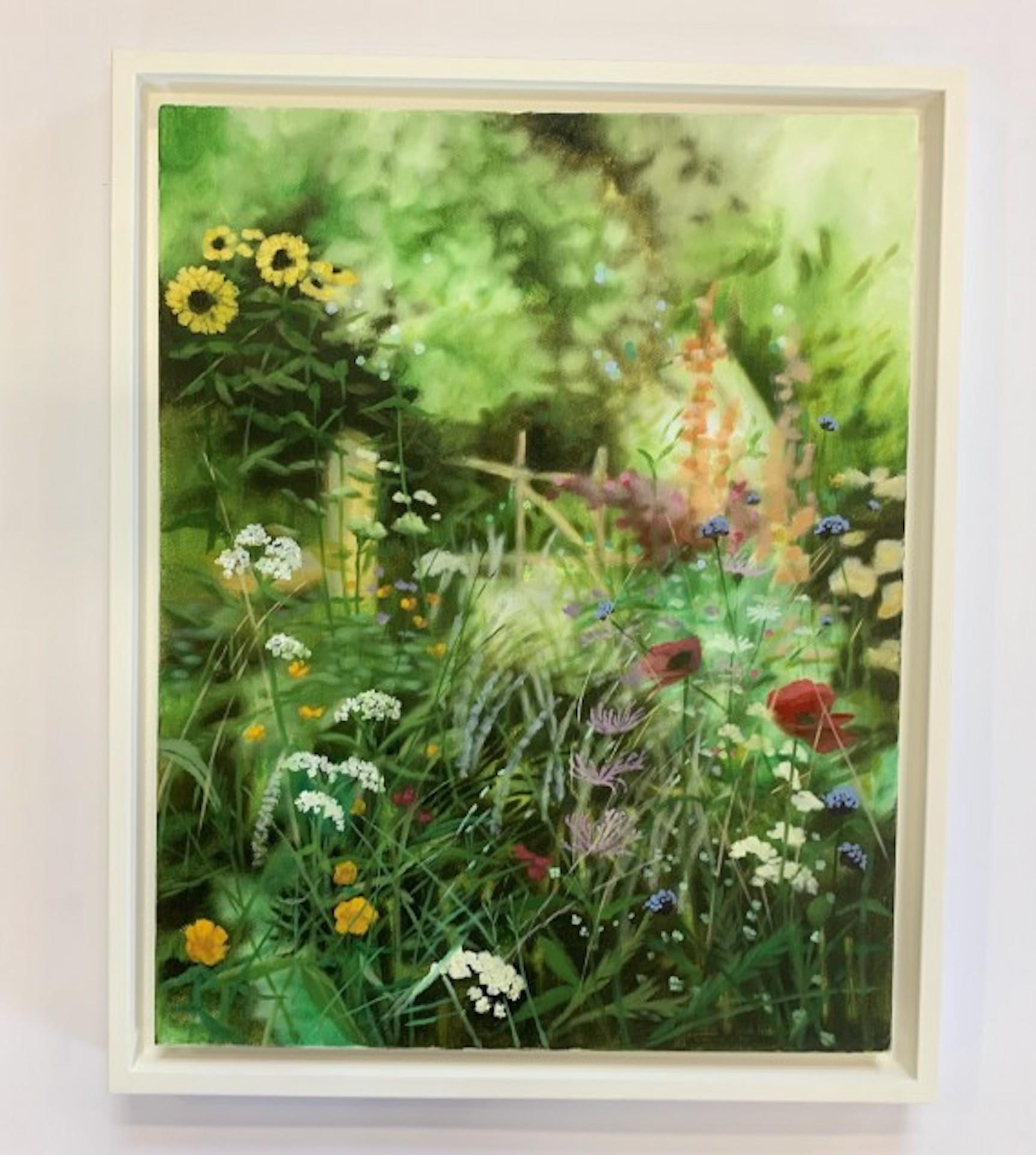 Jardin d'été du Hampshire, Dylan Lloyd, peinture originale de paysage floral de jardin en vente 1