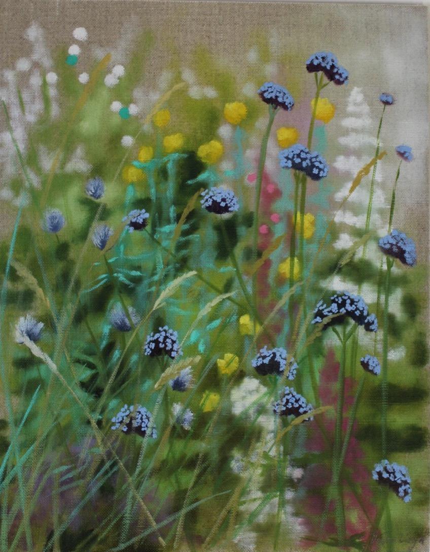 Still-Life Painting Dylan Lloyd - Island Garden Border IX, peintures originales, paysage, nature, plantes