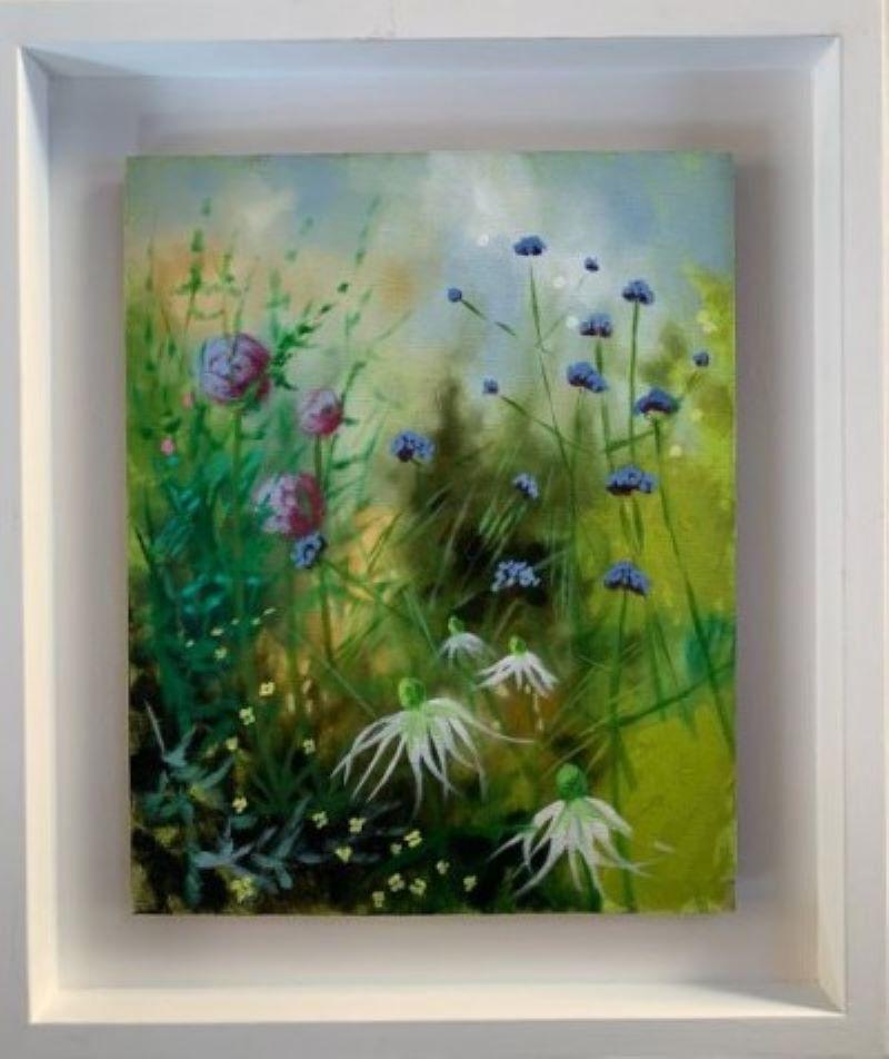 Summer Garden IX, original painting, floral painting - Painting by Dylan Lloyd