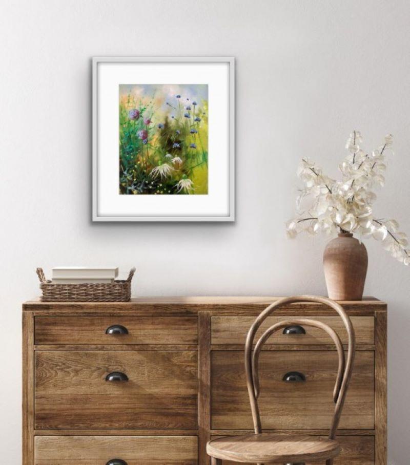 Summer Garden IX, original painting, floral painting - Brown Landscape Painting by Dylan Lloyd