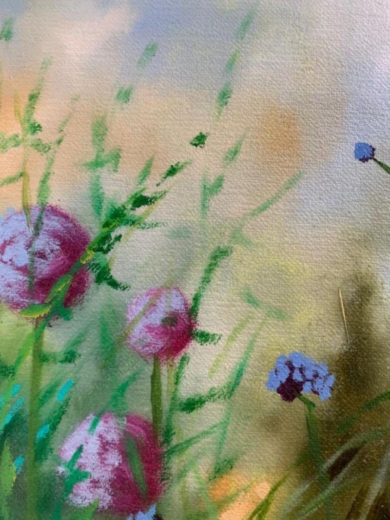 Giardino estivo IX, quadro originale, pittura floreale in vendita 1