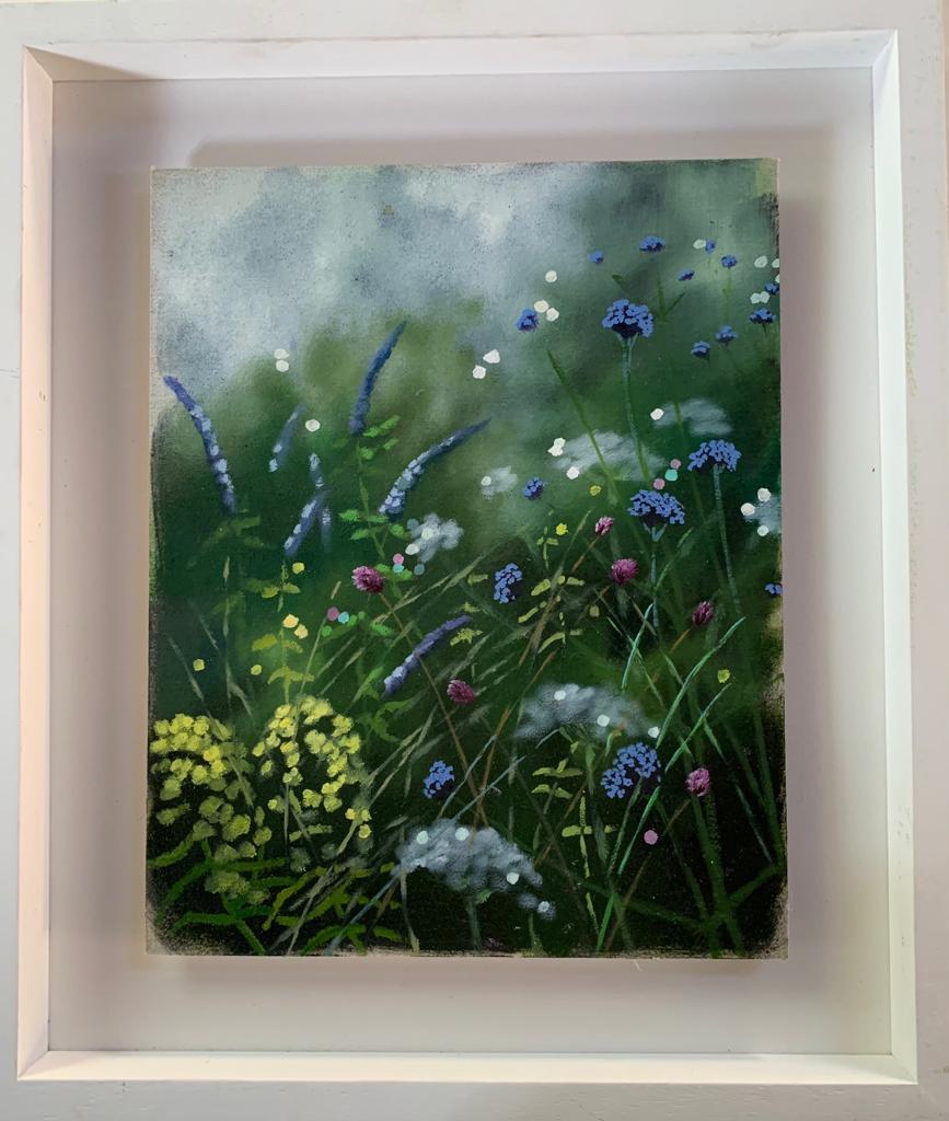 Estudio Jardín de Verano VII, Pintura original, Paisaje, Naturaleza, Flores, Prados 1