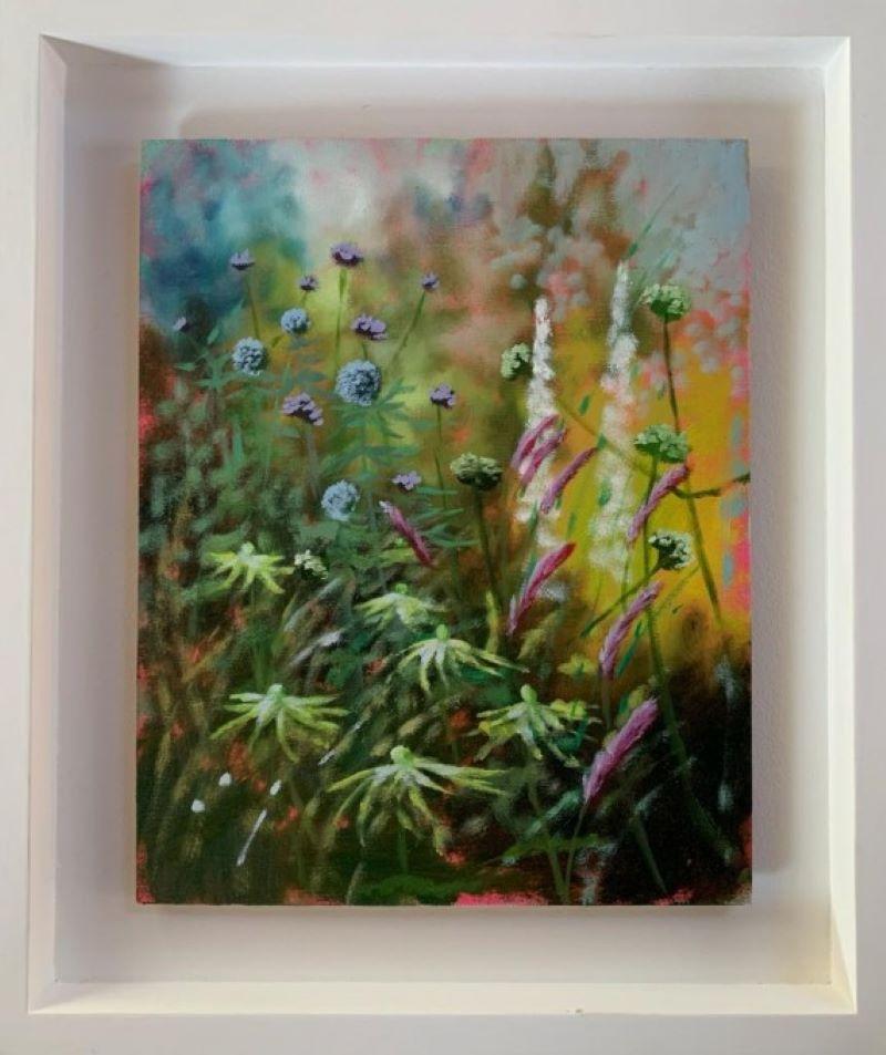 Summer Garden X, original painting, floral art, colourful painting - Painting by Dylan Lloyd