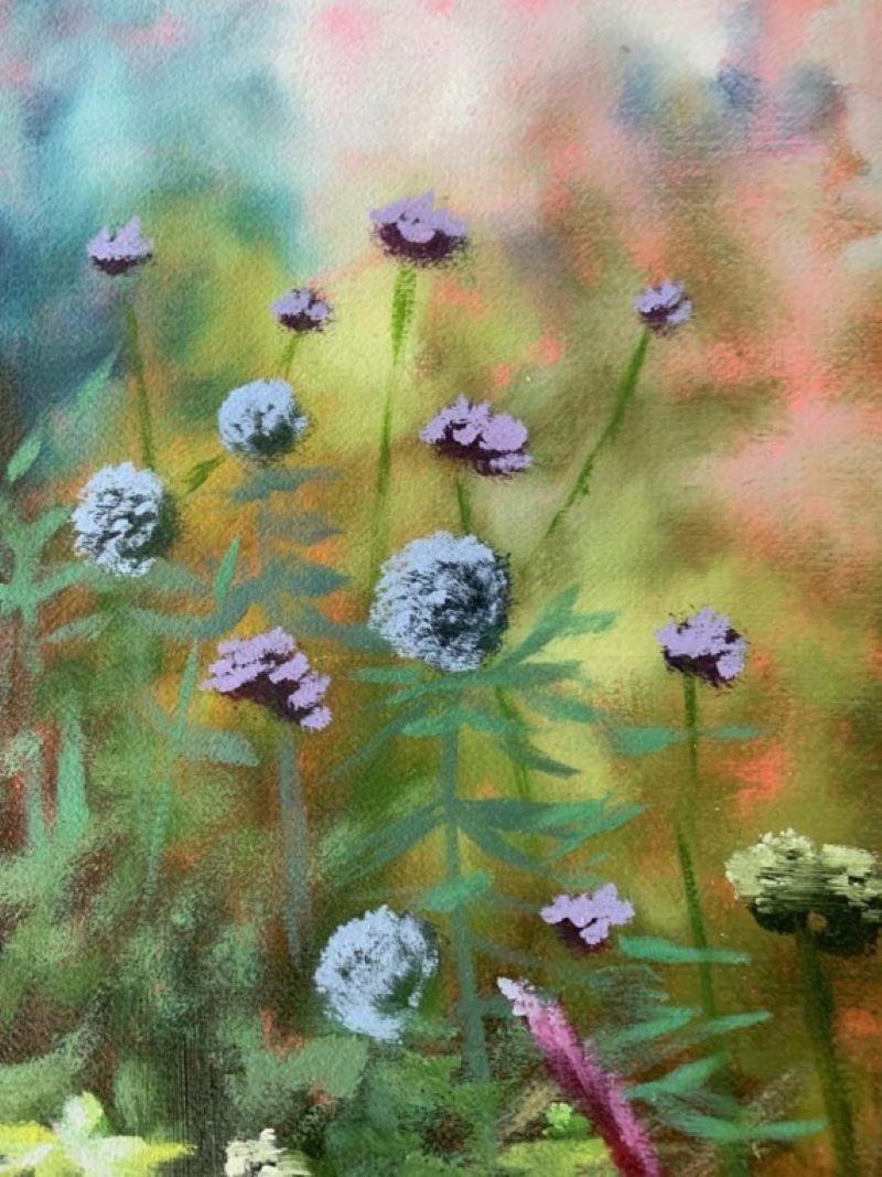 Summer Garden X, original painting, floral art, colourful painting - Contemporary Painting by Dylan Lloyd