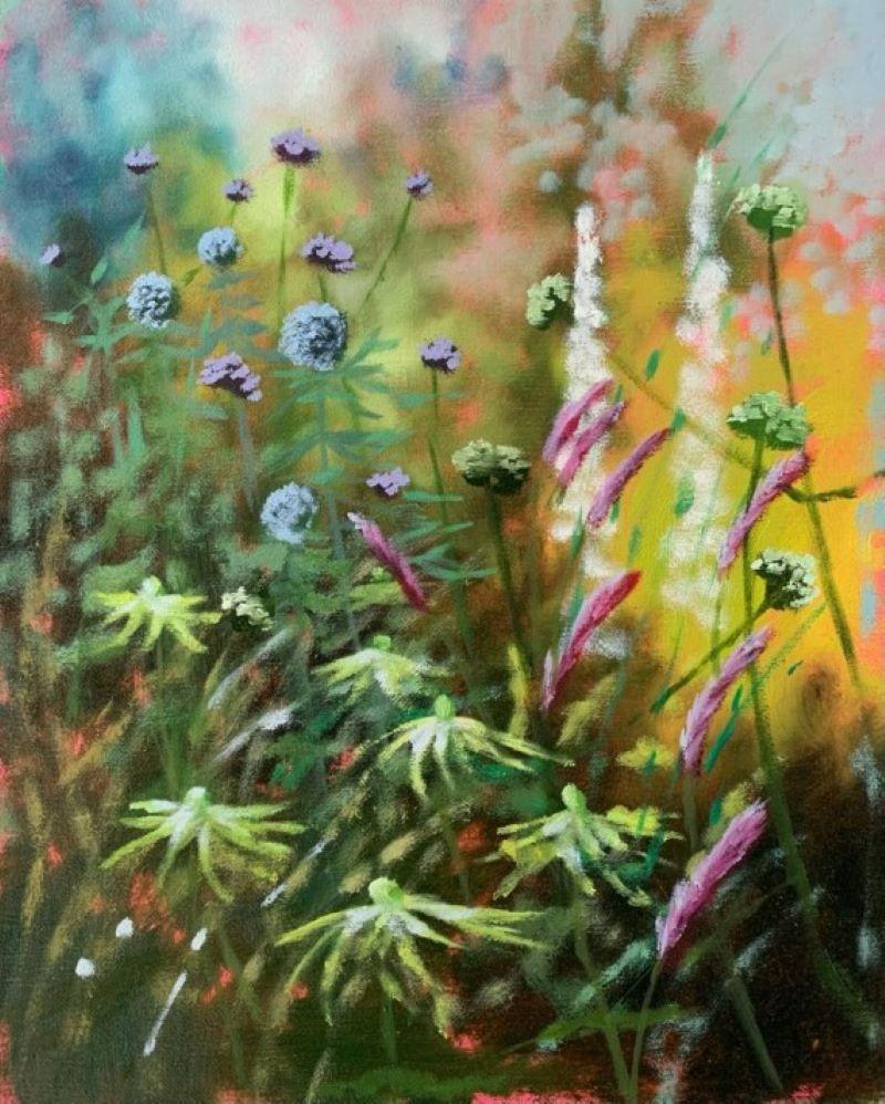 Dylan Lloyd Interior Painting - Summer Garden X, original painting, floral art, colourful painting