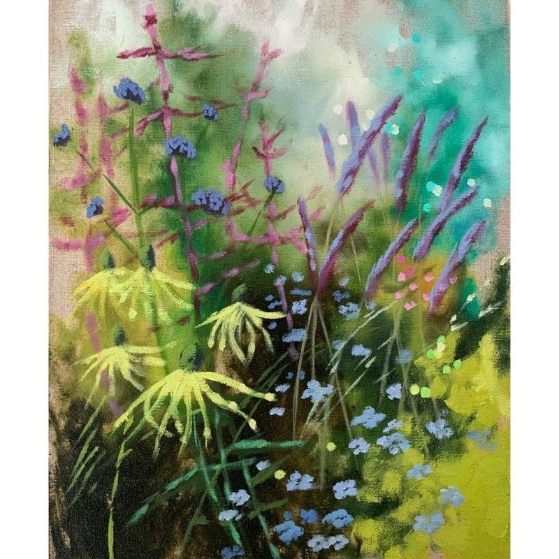 Dylan Lloyd Still-Life Painting - Summer Garden XI, Contemporary Floral Artwork, Landscape Painting, Spring Art