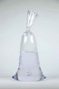 Large Clear Glass Water Bag - Hyperreal glass sculpture