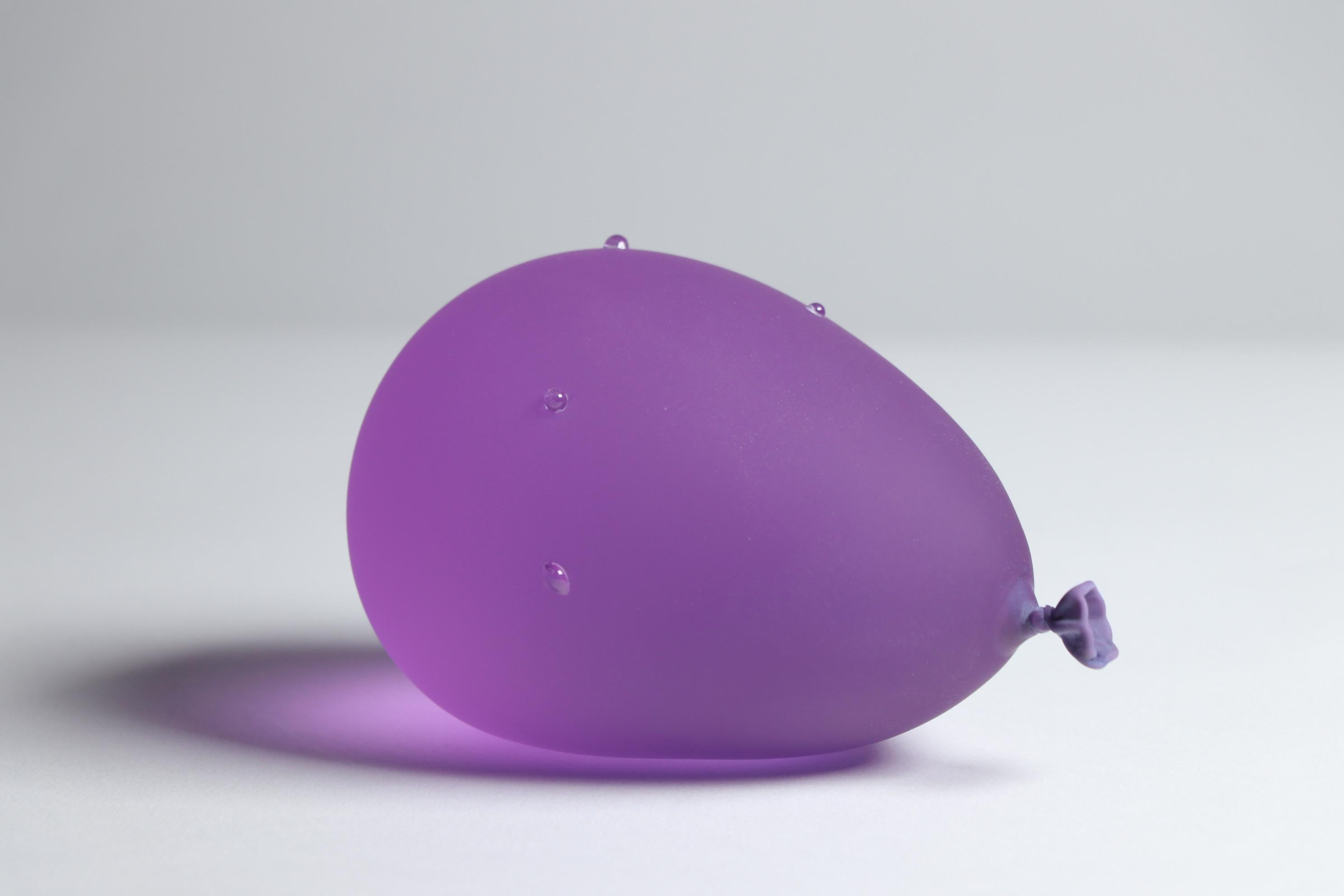 Dylan Martinez - Dark Purple Water Balloon with Droplets, Sculpture 2024