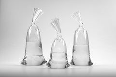 Glass Water Bag Sculpture Trio 
