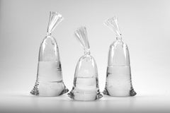 Glass Water Bag Sculpture Trio