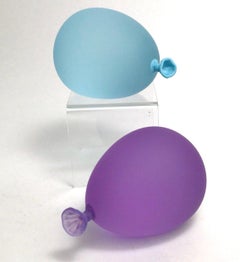 Hyperreal Blue Glass Balloon Sculpture