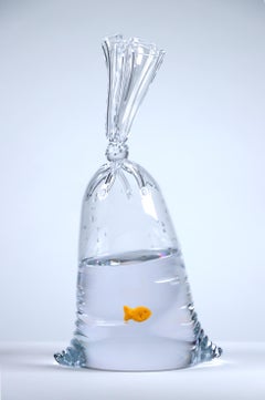 Hyperreal Limited Edition Glass Goldfish Water Bag Sculpture