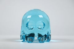 "Inky" Small Pac-Man Ghost Glass Sculpture