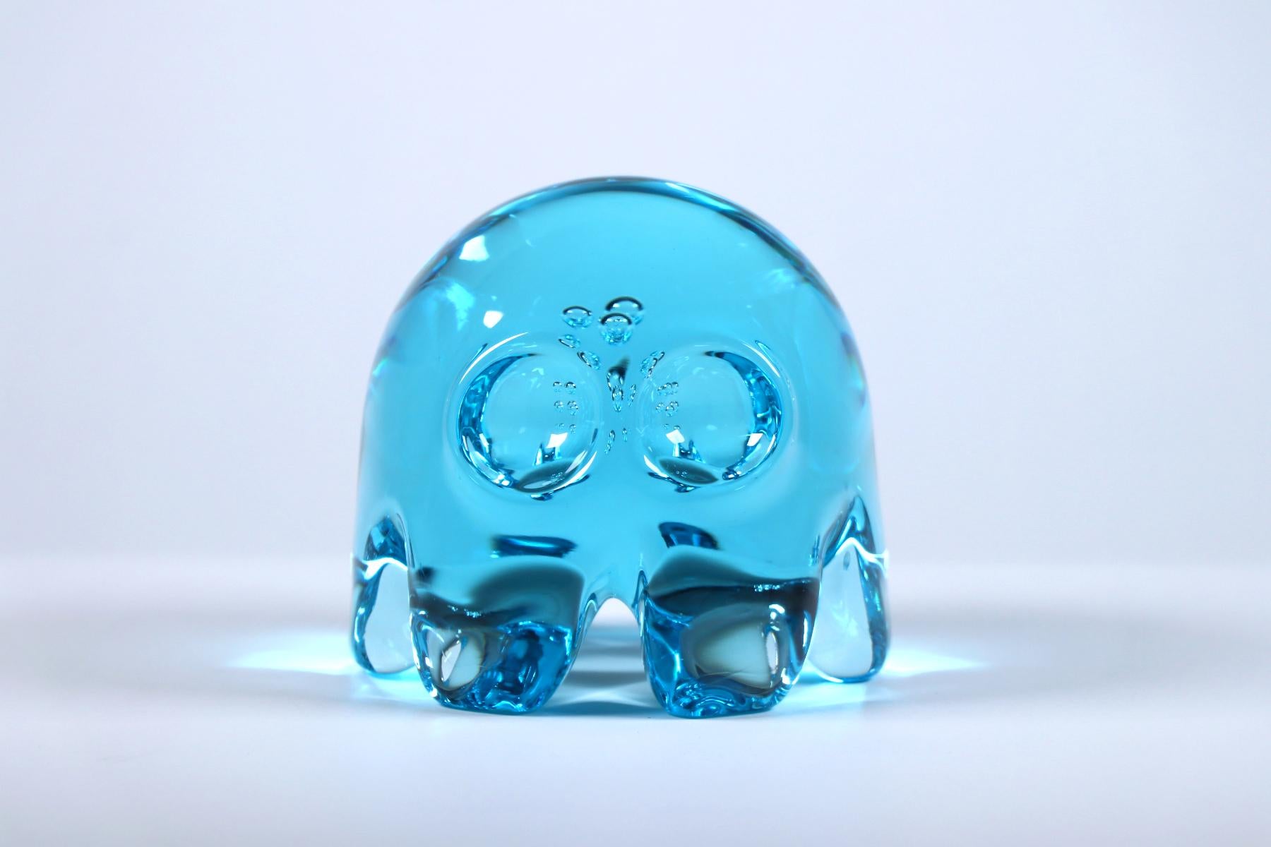 Sculpture en verre "Inky" petit fantôme Pac-Man
