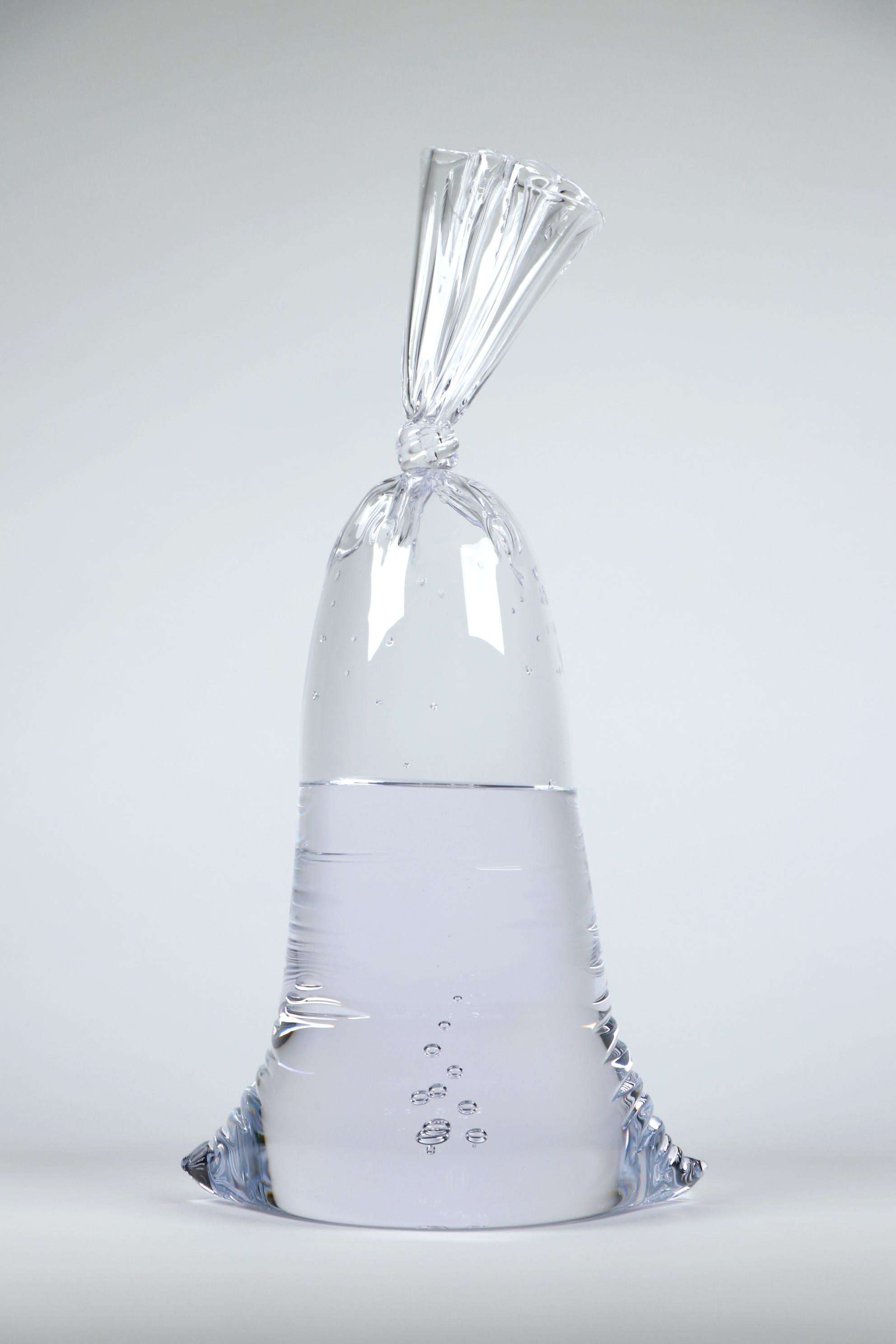 Large Clear Glass Water Bag - Hyperreal glass sculpture