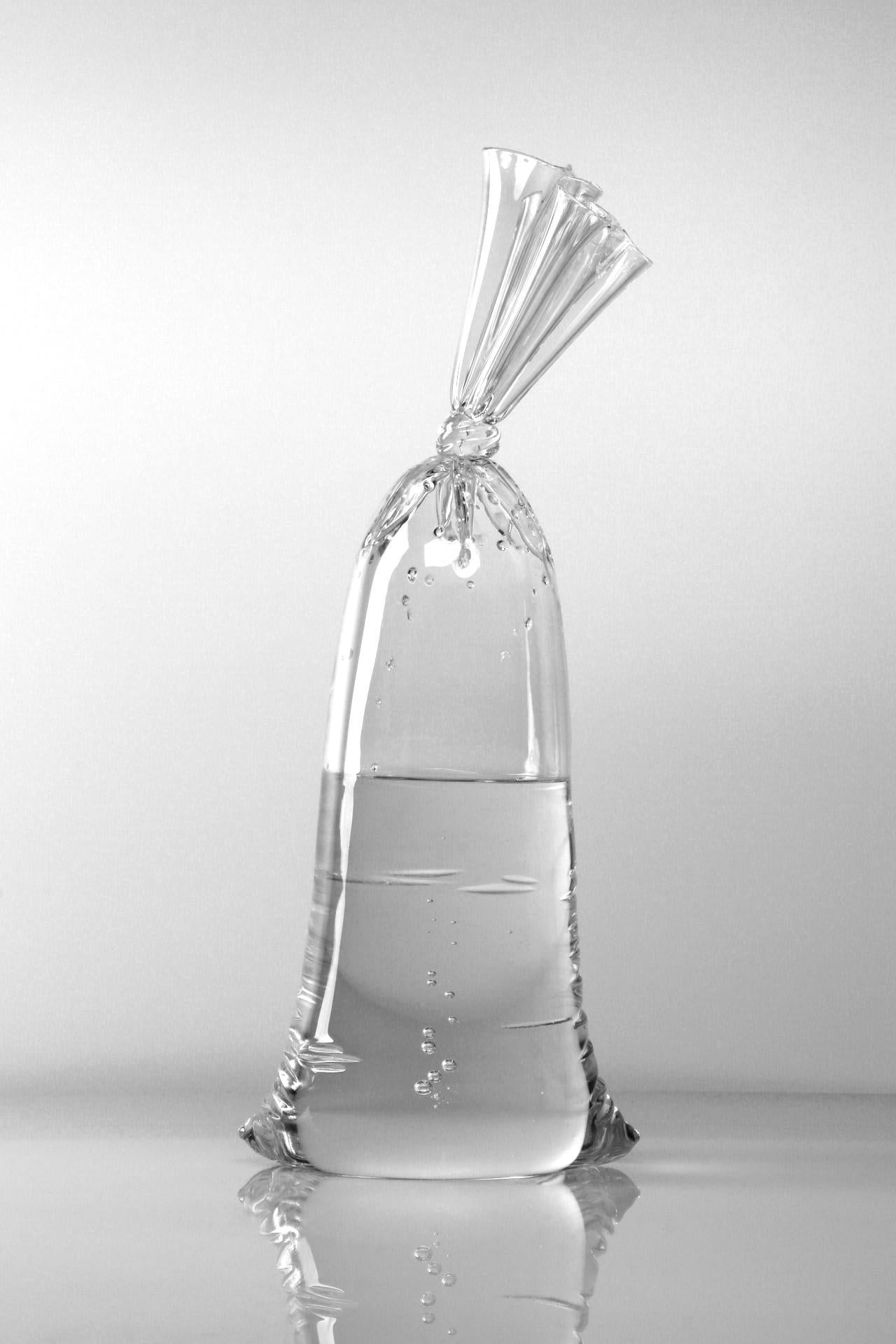 Dylan Martinez Large Glass Water Bag Hyperreal glass sculpture at