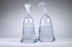 Limited Edition Bubble Fish Water Bags - Pair of Hyperreal Glass Sculptures