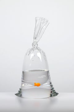 Limited Edition Glass Goldfish Water Bag Sculpture