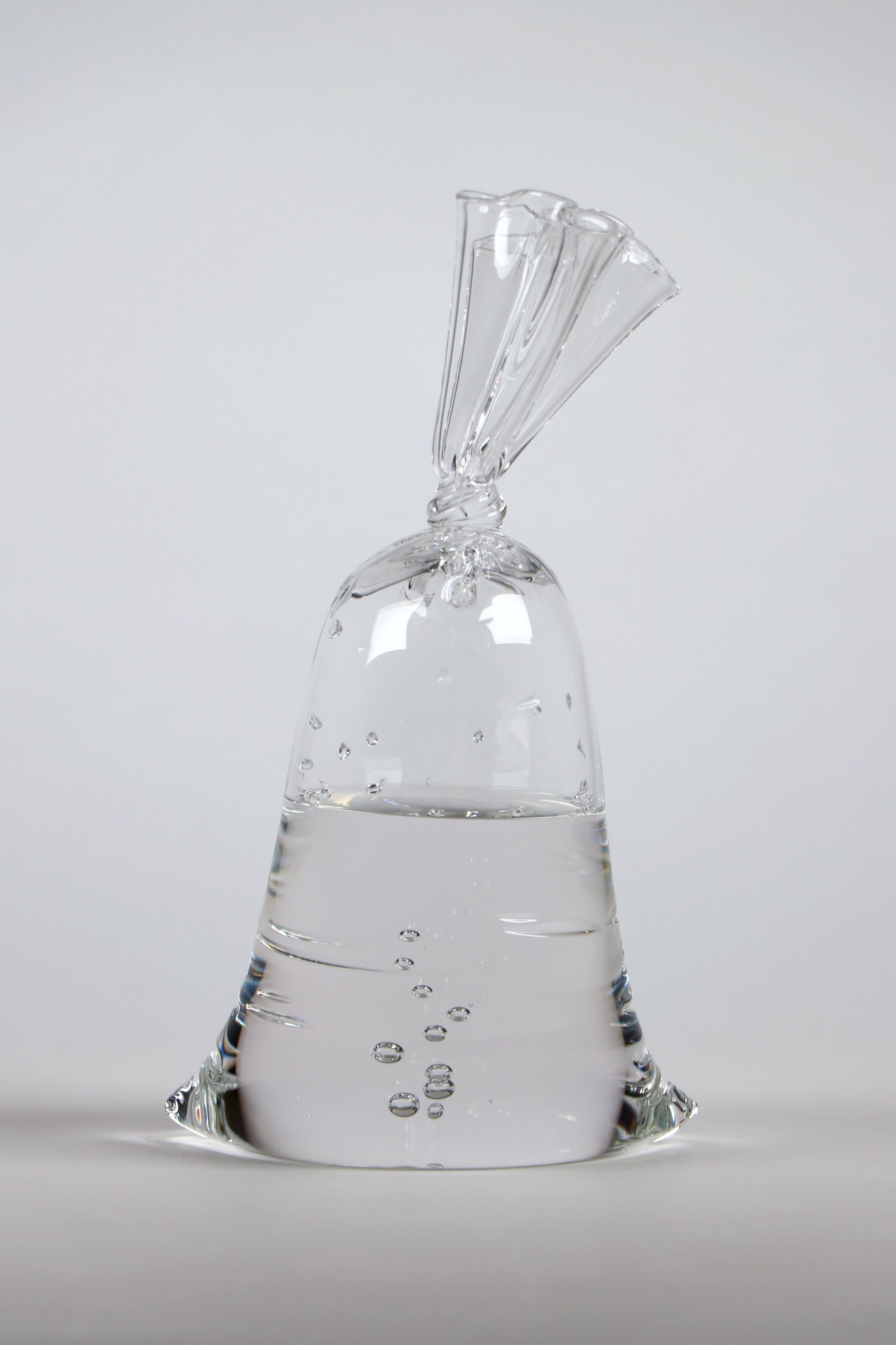 Mini Glass Water Bag - Hyperreal glass sculpture - Sculpture by Dylan Martinez