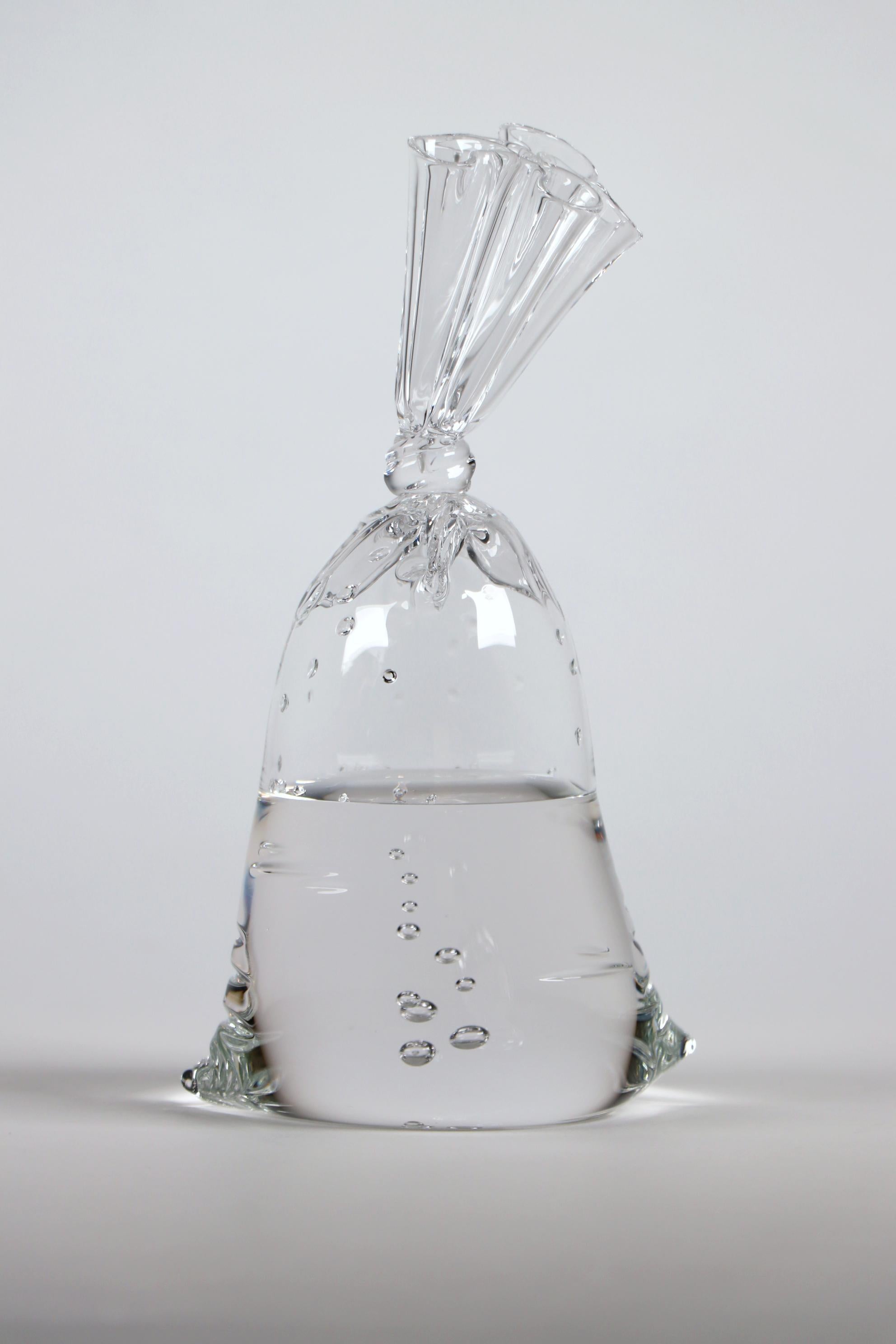 Dylan Martinez Still-Life Sculpture - Mini Glass Water Bag - Hyperreal glass sculpture